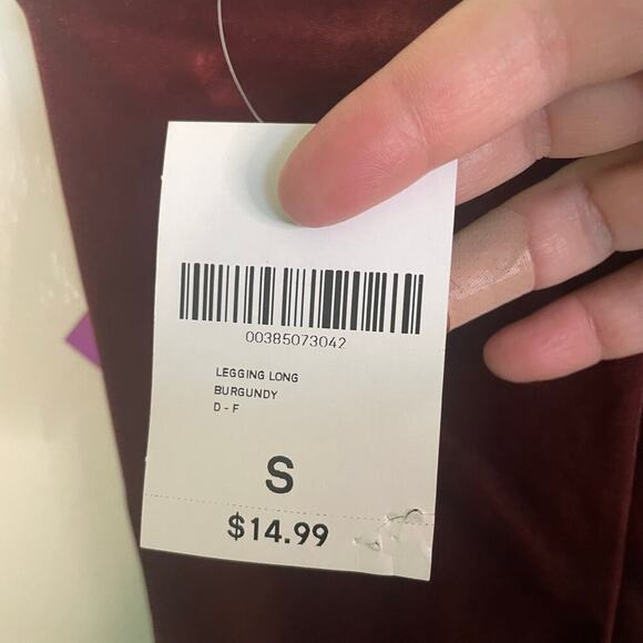 NWT Forever 21 Party Red Velvet Elastic Waist Leggings Pull-On Skinny Size Small - Picture 4 of 7